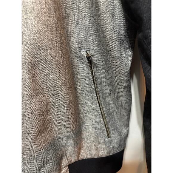 The North Face Jacket coat varsity style bomber in herringbone tweed gray sz Med - Picture 5 of 10